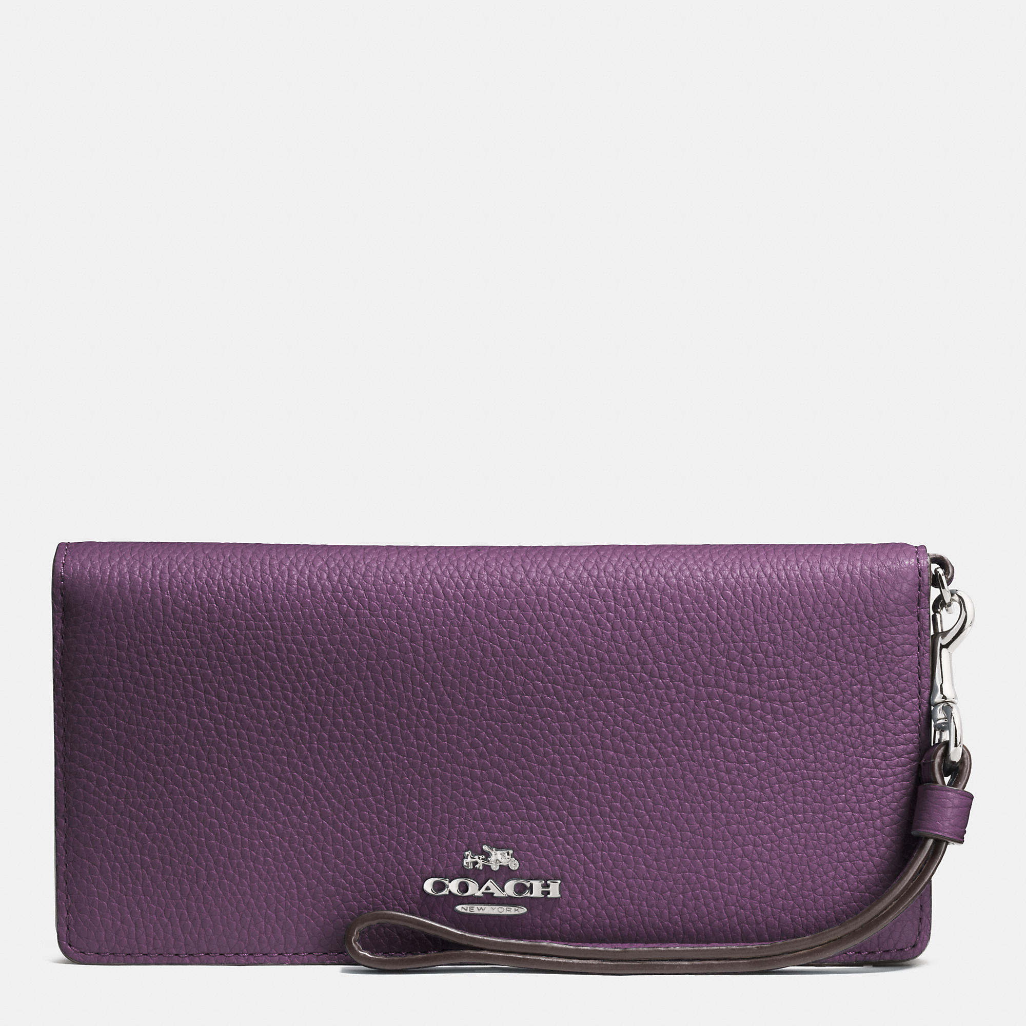 Fashion Women Real Coach Slim Wallet In Colorblock Leather